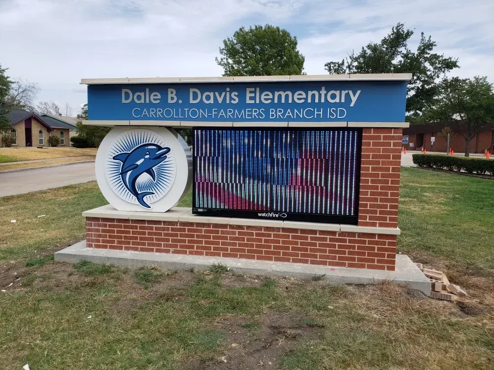 Brick and stone entrance sign